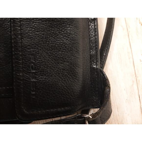 Fossil Black Leather Travel Crossbody Purse Handbag - Picture 16 of 16
